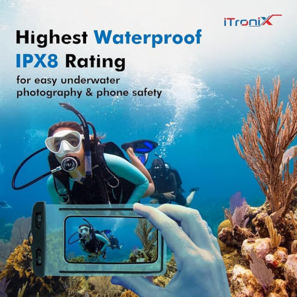 iTronix Waterproof Mobile Pouch Cover for All Mobiles, Cellphone Dry Bag Compatible for iPhone, Samsung, Mi, Redmi, Oppo, VIVO, All Other Smartphones up to 6.5 inches - Image 5