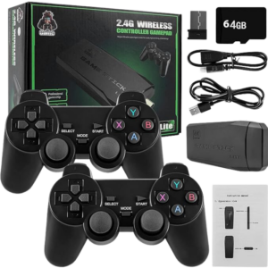 Sadhwanis ™ Wireless Console Game Stick Video Game Console Built-in 15000 Classic Games 8 Bit Mini Retro Controller HDMI Output Dual Player-4K Ultra HD Game Stick