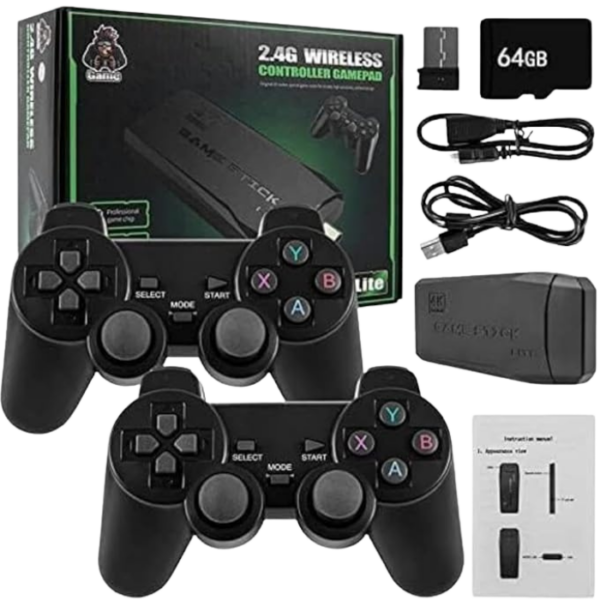 Sadhwanis ™ Wireless Console Game Stick Video Game Console Built-in 15000 Classic Games 8 Bit Mini Retro Controller HDMI Output Dual Player-4K Ultra HD Game Stick - Image 4