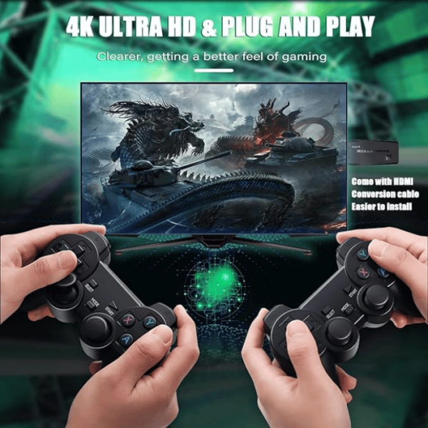 New Tv Gaming System | Wireless Console Retro Gaming Console |4K Ultra HD |Plug & Play Wireless TV Video Game System | 24,000+ Games | 10 Emulators | Dual-Player Setup | 2.4G Wireless Game Stick - Image 3