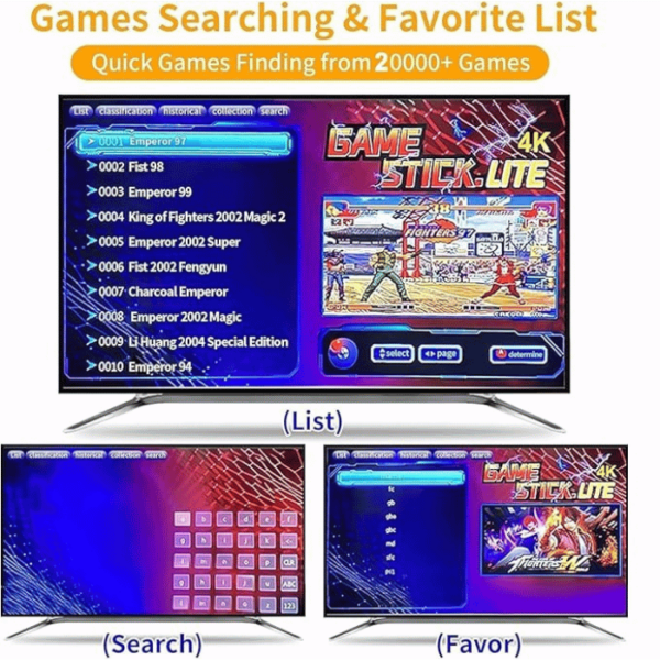 New Tv Gaming System | Wireless Console Retro Gaming Console |4K Ultra HD |Plug & Play Wireless TV Video Game System | 24,000+ Games | 10 Emulators | Dual-Player Setup | 2.4G Wireless Game Stick - Image 4