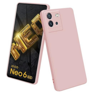 LIRAMARK Silicone Soft Back Cover Case for iQOO Neo 6 5G (Silicone Pink)
