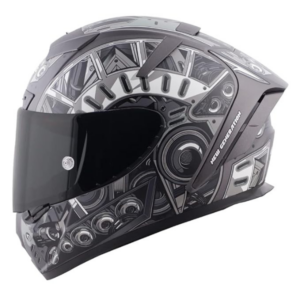 Steelbird SA-2 Terminator 2.0 Full Face Graphic Helmet in Matt Finish with Smoke Visor