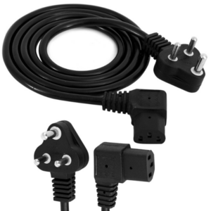 torite 1.5M 90 Degree L Shape Power Cable for PC 3 Pin PC Power Cable 18AWG IEC Mains Kettle Lead Replacement Cord for Desktop, Monitor & Printer - Black