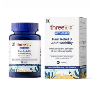 three60+ PAIN RELIEF & JOINT MOBILITY tablets | Reduces Joint Pain & Stiffness | Improves Flexibility | BosPure, Yograj Guggul, Maharasnadi Kwatha, Curcumin