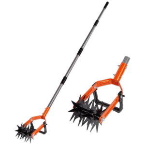 Fieldstar Rotary Cultivator Tool, Adjustable Garden Hand Tiller with Stainless Steel Pole, 2-in-1 Garden Weeder and Crumbler Soil Cultivator Tool for Soil Mixing