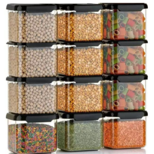 ALLWIN HOUSEWARE W Air Tight Kitchen Containers Set (Pack of 10, 500 ML) for Storage Pulses Cereals Grains Dry Fruits Pantry Organization and More, Food Grade, BPA Free, Stackable, Transparent