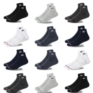 Fitness Mantra® 12 Pairs Sports Ankle Cotton Socks | Free Size| Breathable| Daily Use| Multicolor| 12 Pairs