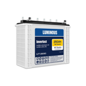 Luminous Tall Tubular Battery for Home, Office & Shops | Inverlast ILTT28060 250Ah | Durable and Reliable Inverter Battery | Minimum Maintenance | Easy Installation | 60 Months Warranty
