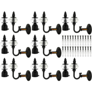 NATURAL Heavy Duty Aluminum Royal Luxury Design Curtain Bracket/Finial and Curtain Support with Screw/Wallplug for Window & Door Curtain Fittings Suitable Upto 1 Inch Pipe