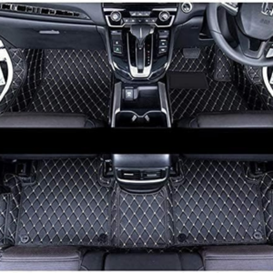 CYRER 7D car mat Full Set for Honda WRV || Luxury Leather Double Car Floor Mat Complete Set || 100% Waterproof and Washable || Color : Black