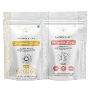 Earthen Story Pumpkin & Sunflower Seeds Combo 500g (250g each) – Certified Organic, Raw & Unroasted Super Seeds | High Protein, Fiber, Omega-3 | Gluten-Free, Non-GMO Healthy Snack Mix