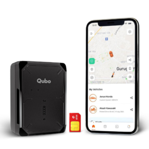 Qubo Wireless GPS Tracker from Hero Group | Pre-Recharged SIM | Voice Monitoring | 10000 mAh Battery | Ride Start & Geo Fence Alerts | for Car, Bike, Scooty | 1 Year App Subscription Included