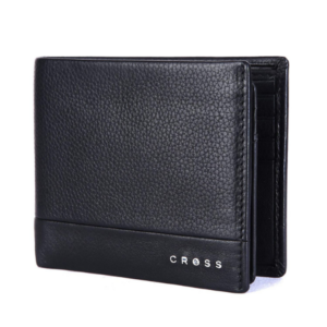 Cross Black Men's Wallet Stylish Genuine Leather Wallets for Men Latest Gents Purse with Card Holder Compartment