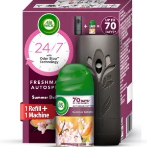 Air Wick 250 ml - Vanilla & Muskmelon (Summer Delights), Refill + Automatic Spray| Freshmatic Air Freshener Kit