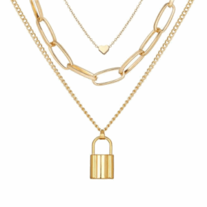 Shining Diva Fashion Latest Stylish Multilayer Metal Chain Pendant Necklace for Women