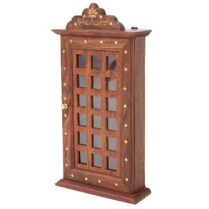ADA Handicraft Premium Sheesham Wooden Key Holder-Square Design Key Chain Holder For Small Size Keys - (12 X 6.5) Inch Crafted By Saharanpur Artisans- Wooden Brown Color