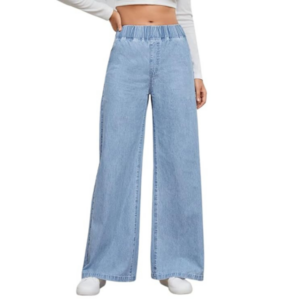 Women's High-Waisted Wide-Leg Jeans, Casual Denim Pants