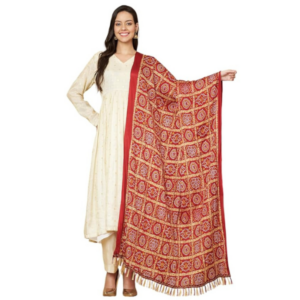 AKSHADEEP Women's Bandhani & Patola Printed Dupatta - Traditional Art Silk Dupattas for Women 2.20 Meters