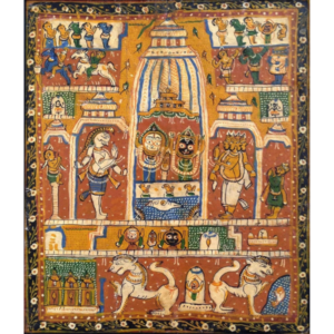 Tallenge -Deities Enshrined In The Jagannath Temple - PattaChitra Painting - Small Poster(Paper,12 X 13 inches, MultiColour)