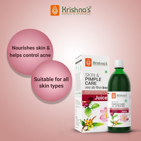 KRISHNA'S HERBAL & AYURVEDA Skin & Pimple Care Juice - 1000 Ml | Ayurvedic Skin Care Expert With Manjisth, Rose, Sankhpushpi & 13 Other Herbs | Helps In Reducing Acne, Pimples & Dark Spot - Image 2