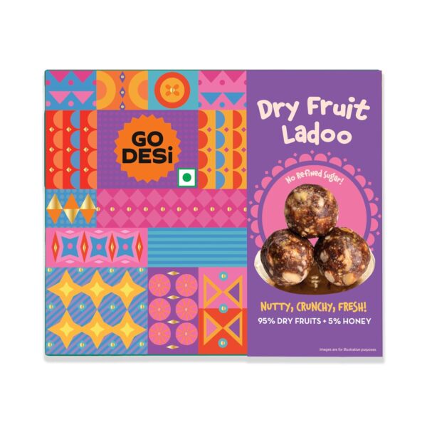GO DESi - Dry Fruit Ladoo | Made with 95% Dry Fruits & 5% Honey | Indian Mithai | Laddu | Laddoo | Sweets Gift Pack | No Added Sugar | 200 grams - Image 3