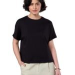 Symbol Premium Women's Super Soft Cotton Round Neck Crop Length Solid T-Shirt